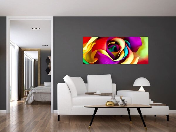 Tablou - Trandafir colorat (120x50 cm)