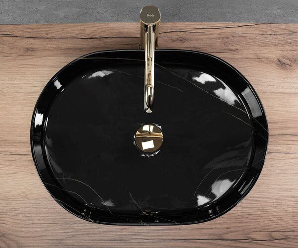 Lavoar pe blat Rea Nadia 50 Black Stone