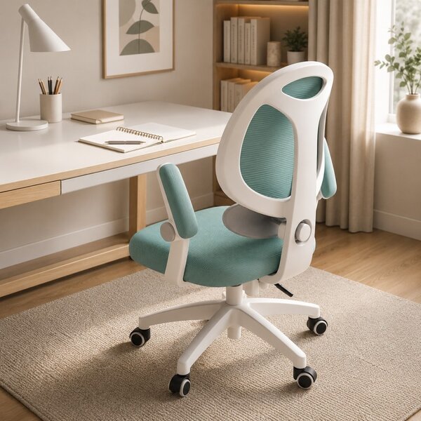 Scaun ergonomic de gaming pentru copii, rotativ, cu roți Gri
