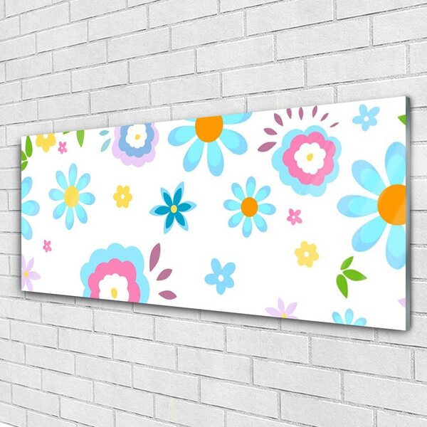 Tablou pe sticla Flori Art Multi