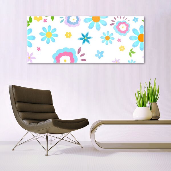 Tablou pe sticla Flori Art Multi