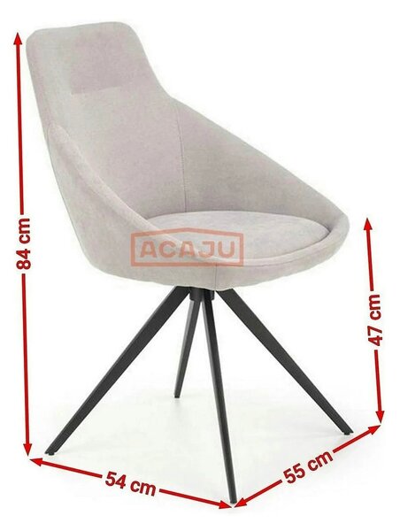 Scaun K431, gri deschis/negru, stofa clasica/metal, 55x54x84 cm
