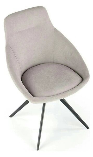 Scaun K431, gri deschis/negru, stofa clasica/metal, 55x54x84 cm