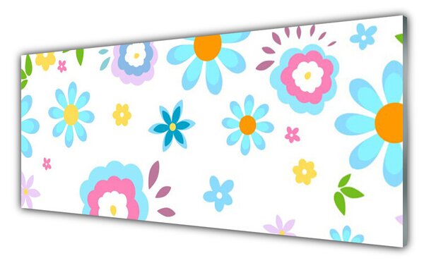 Tablou pe sticla Flori Art Multi