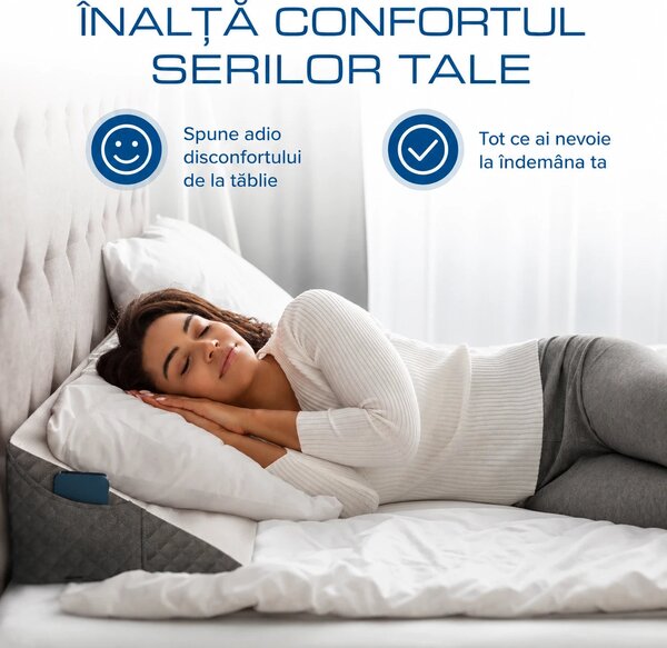 Perna triunghiulara pentru gol tablie pat, catifea jacquard, Alb