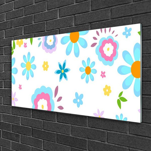 Tablou pe sticla Flori Art Multi