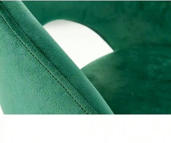 Scaun bar H96, verde inchis/negru, stofa/otel, 48x49x89 cm