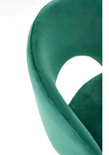 Scaun bar H96, verde inchis/negru, stofa/otel, 48x49x89 cm