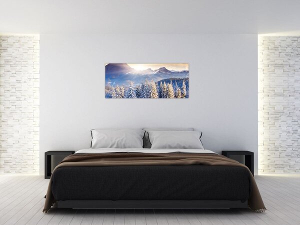 Tablou - Peisaj montan în timpul iernii (120x50 cm)