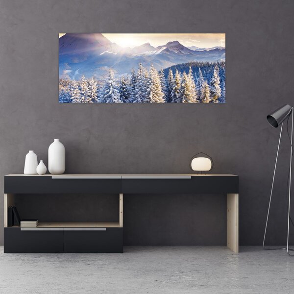 Tablou - Peisaj montan în timpul iernii (120x50 cm)