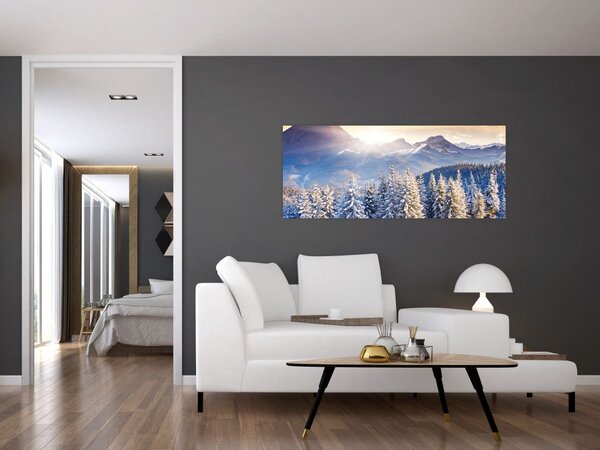 Tablou - Peisaj montan în timpul iernii (120x50 cm)