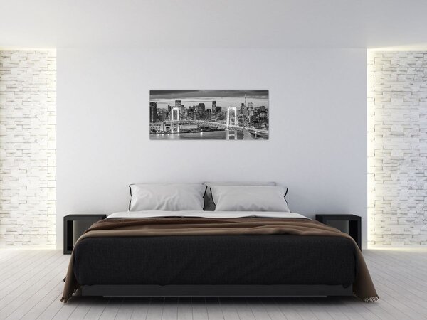 Tablou - Negru și alb oraș mare (120x50 cm)