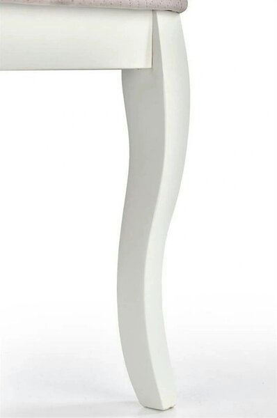 Scaun alb cu gri VELO, gri/alb, stofa catifelata/lemn, 44x53x96 cm