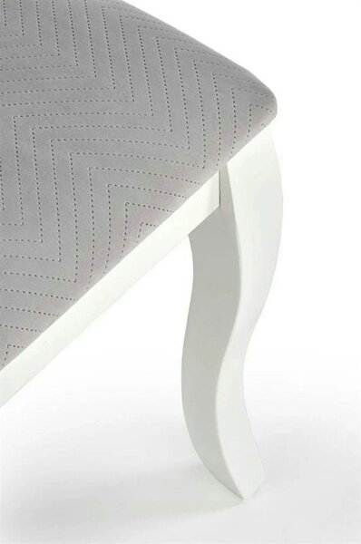Scaun alb cu gri VELO, gri/alb, stofa catifelata/lemn, 44x53x96 cm