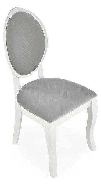 Scaun alb cu gri VELO, gri/alb, stofa catifelata/lemn, 44x53x96 cm