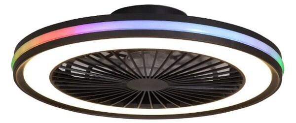 Ventilator de tavan cu LED-uri Gamer Big negru DC silențios RGB - Mantra Mantra Iluminación, Gamer Big, reglabil, Negru, Camera de zi, Plastic, Modern