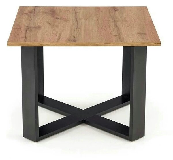 Masuta cafea Cross, stejar wotan/negru, PAL furniruit, 67x67x50 cm