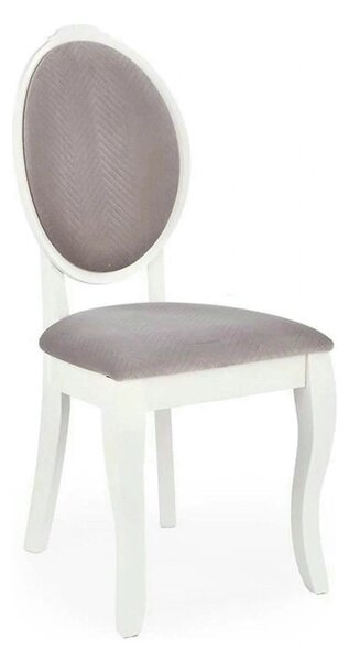 Scaun alb cu gri VELO, gri/alb, stofa catifelata/lemn, 44x53x96 cm