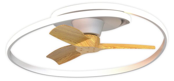 Ventilator de tavan cu LED Ocean alb/lemn DC silențios CCT - Mantra Mantra Iluminación, Ocean, reglabil, Alb, Camera de zi, Plastic, Modern