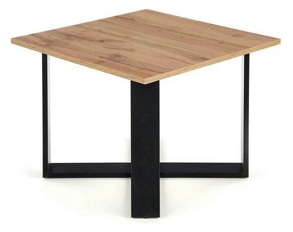 Masuta cafea Cross, stejar wotan/negru, PAL furniruit, 67x67x50 cm