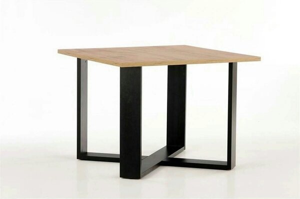 Masuta cafea Cross, stejar wotan/negru, PAL furniruit, 67x67x50 cm