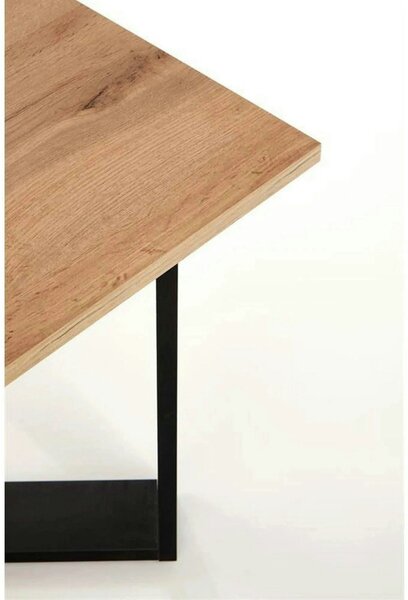Masuta cafea Cross, stejar wotan/negru, PAL furniruit, 67x67x50 cm