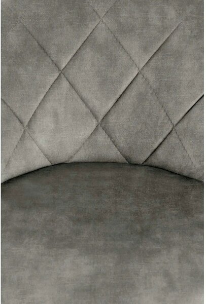 Scaun de bar rotativ H101, stofa catifelata gri - Bluvel 14, 47x45x106 cm