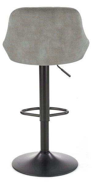 Scaun de bar rotativ H101, stofa catifelata gri - Bluvel 14, 47x45x106 cm