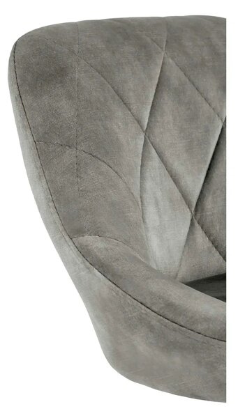 Scaun de bar rotativ H101, stofa catifelata gri - Bluvel 14, 47x45x106 cm