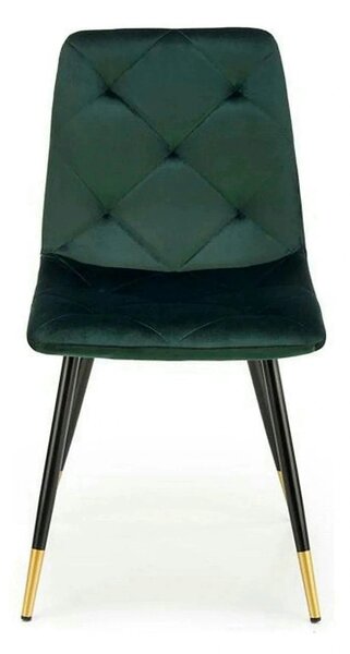 Scaun K438, verde inchis/negru, stofa catifelata/metal, 45x50x86 cm