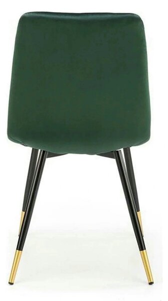Scaun K438, verde inchis/negru, stofa catifelata/metal, 45x50x86 cm
