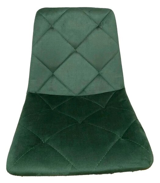 Scaun K438, verde inchis/negru, stofa catifelata/metal, 45x50x86 cm