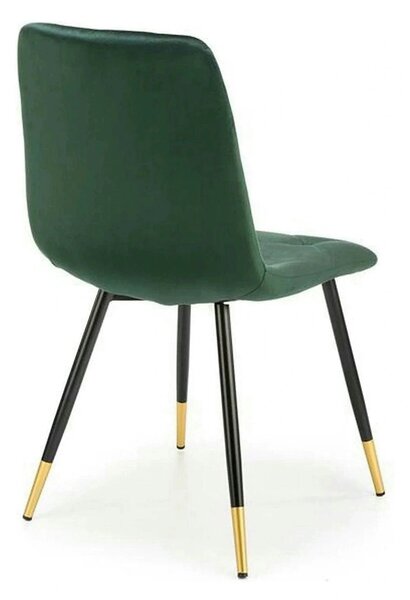 Scaun K438, verde inchis/negru, stofa catifelata/metal, 45x50x86 cm