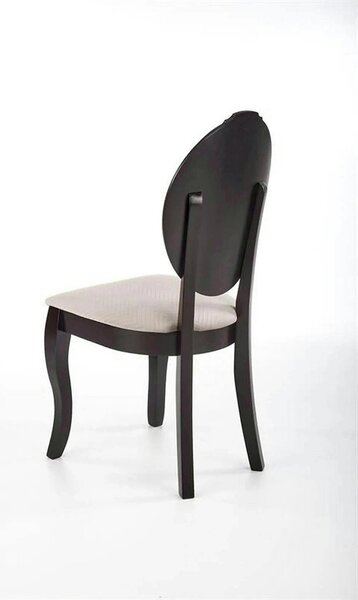 Scaun VELO, bej/negru, stofa catifelata/lemn, 44x53x96 cm