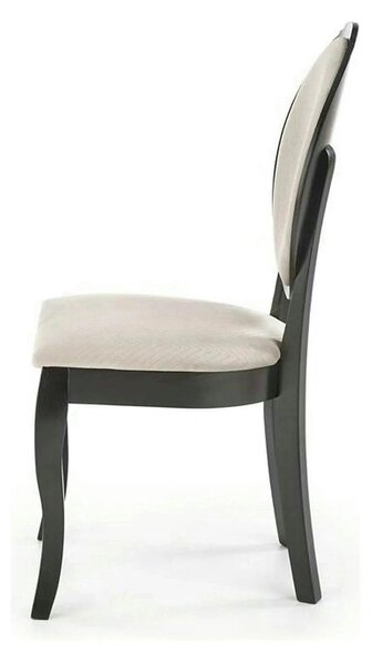 Scaun VELO, bej/negru, stofa catifelata/lemn, 44x53x96 cm