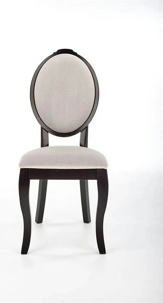 Scaun VELO, bej/negru, stofa catifelata/lemn, 44x53x96 cm