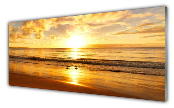 Tablou pe sticla Sea Sun Peisaj Galben
