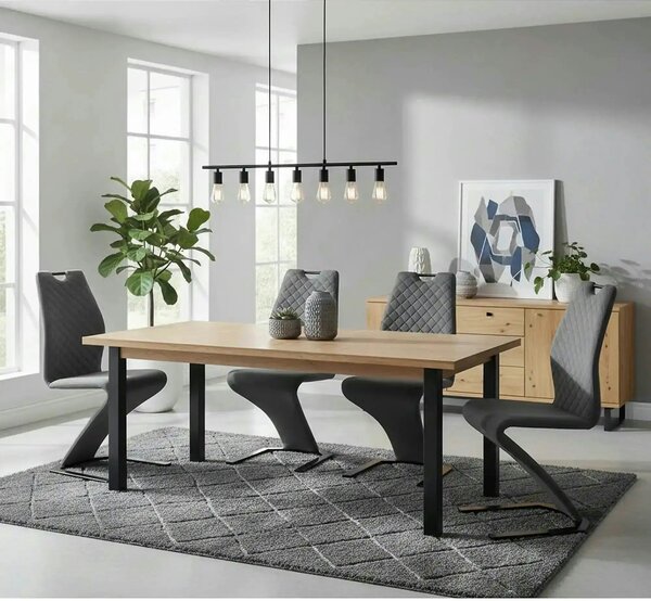 Scaun K442, gri/negru, stofa catifelata/metal, 46x61x102 cm
