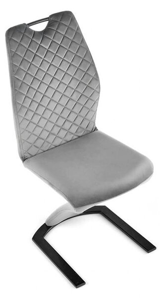 Scaun K442, gri/negru, stofa catifelata/metal, 46x61x102 cm