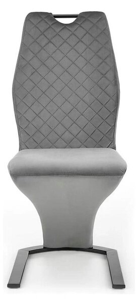 Scaun K442, gri/negru, stofa catifelata/metal, 46x61x102 cm