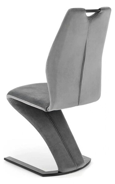 Scaun K442, gri/negru, stofa catifelata/metal, 46x61x102 cm