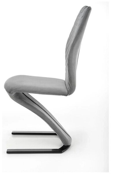 Scaun K442, gri/negru, stofa catifelata/metal, 46x61x102 cm