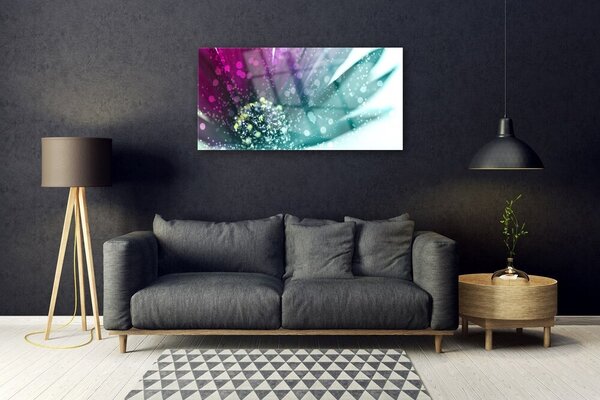 Tablou pe sticla Flower Art Roșu Albastru