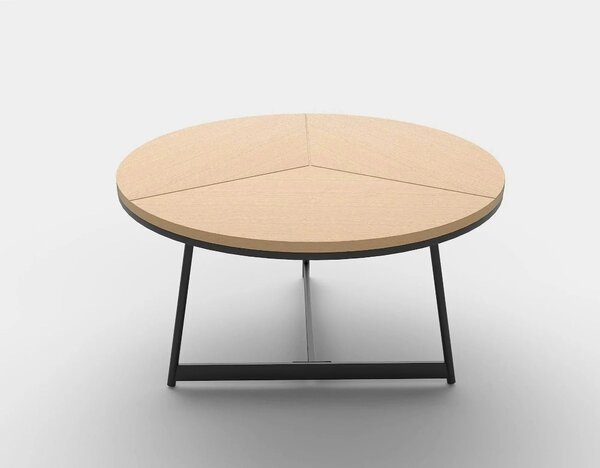 Masuta cafea KARIDA, stejar natural/negru, 80x80x41 cm