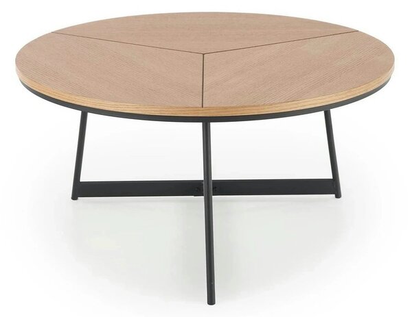 Masuta cafea KARIDA, stejar natural/negru, 80x80x41 cm