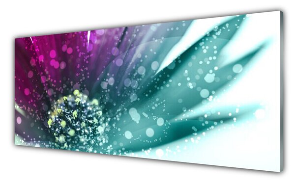 Tablou pe sticla Flower Art Roșu Albastru