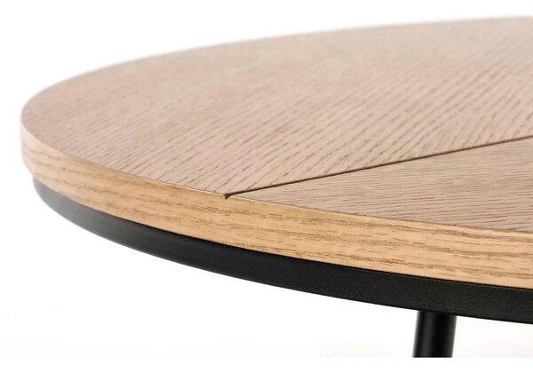 Masuta cafea KARIDA, stejar natural/negru, 80x80x41 cm