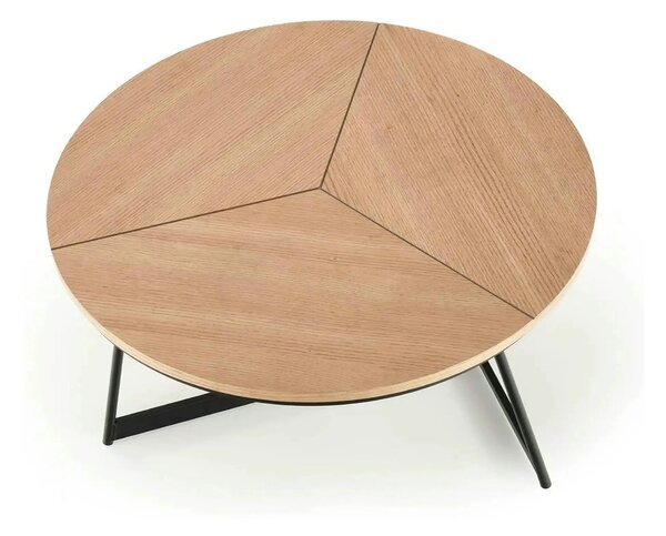 Masuta cafea KARIDA, stejar natural/negru, 80x80x41 cm