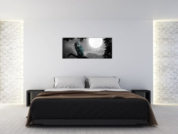 Tablou - Bufniță de noapte, albastru (120x50 cm)