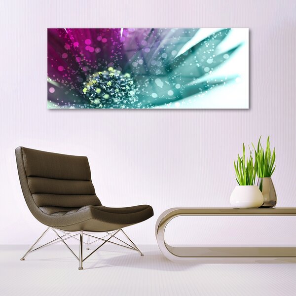 Tablou pe sticla Flower Art Roșu Albastru